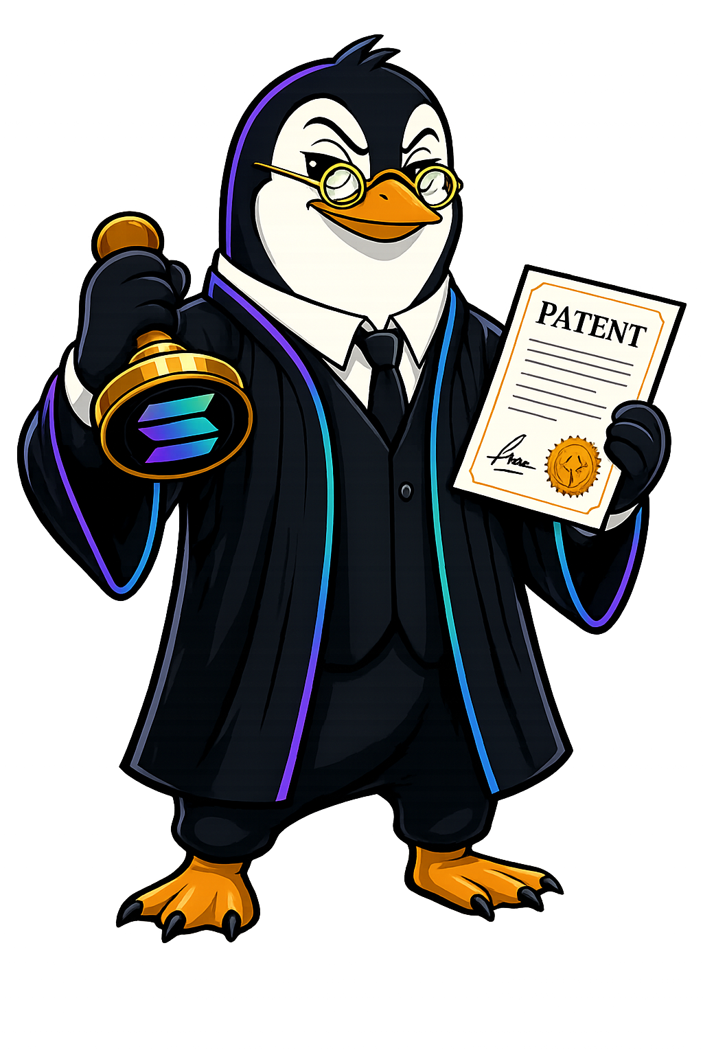 Penguin lawyer mascot